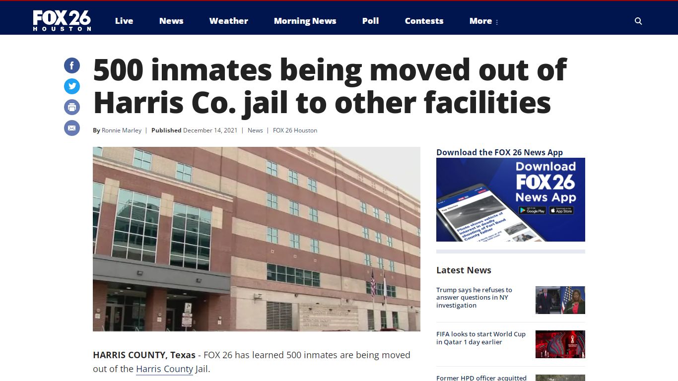 500 inmates being moved out of Harris Co. jail to other ...
